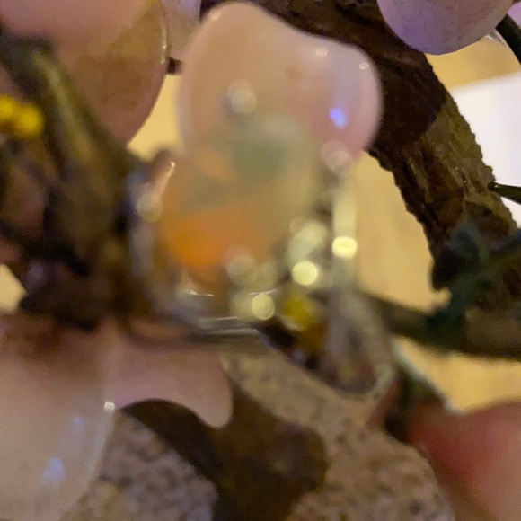 Vintage 925 yellow fire opal & CZ ring